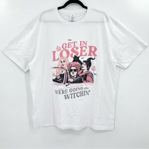 NEW Halloween Witches Spooky White Crew Neck 100% Cotton Tee XXL